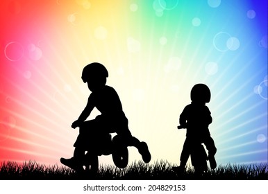 Children silhouettes