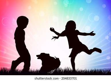 Children silhouettes