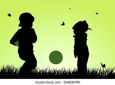 Children silhouettes