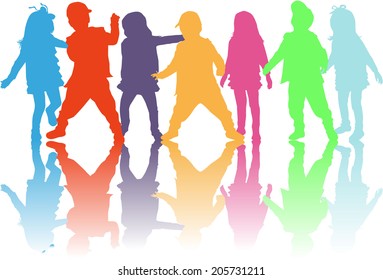 children silhouettes