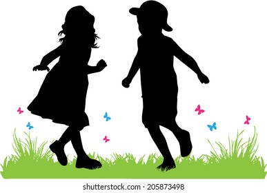 children silhouettes