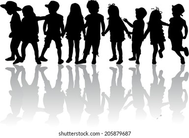 children silhouettes