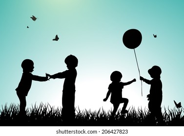 Children silhouettes