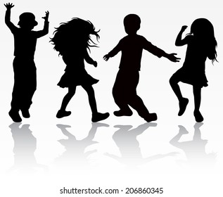 Children silhouettes 