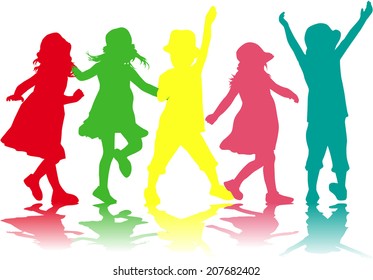 children silhouettes