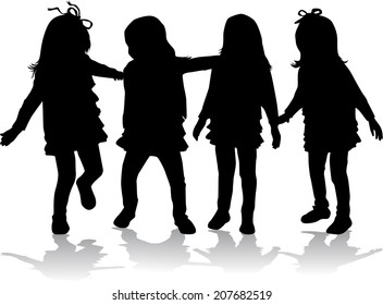 children silhouettes 
