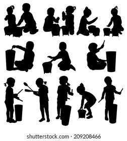 Children silhouettes