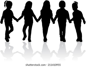 children silhouettes