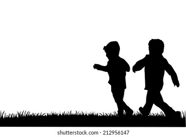 children silhouettes