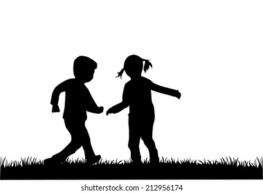 children silhouettes