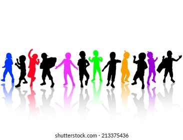 children silhouettes