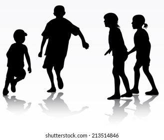 Children silhouettes