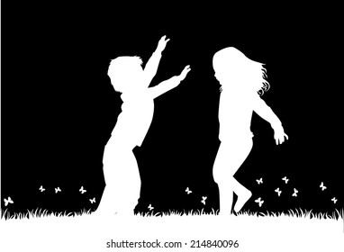 children silhouettes