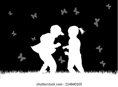 children silhouettes