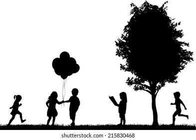 children silhouettes