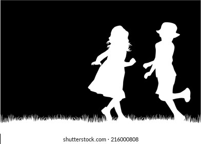 children silhouettes