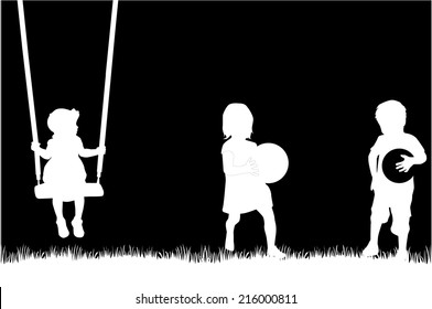 children silhouettes