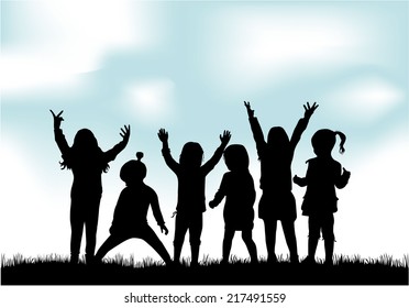 children silhouettes