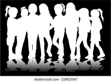children silhouettes