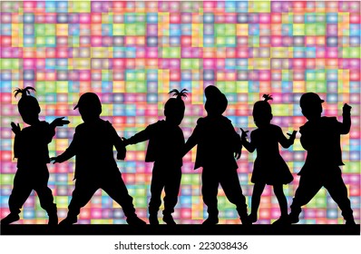 children silhouettes