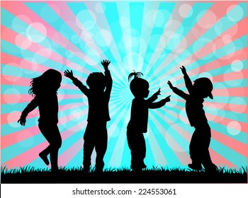 children silhouettes