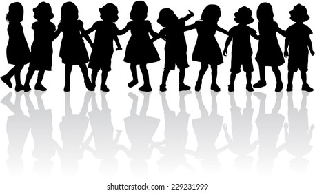 children silhouettes