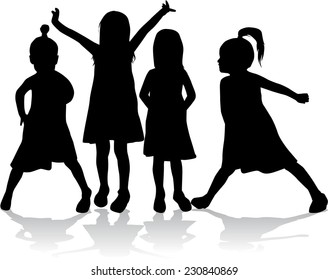 children silhouettes