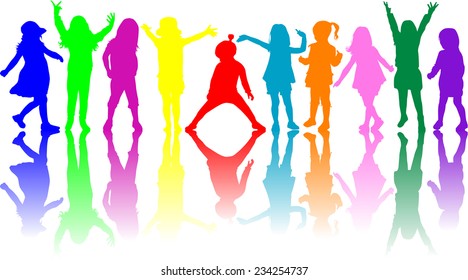 children silhouettes