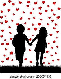 children silhouettes