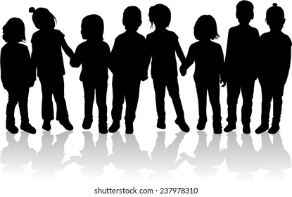 children silhouettes