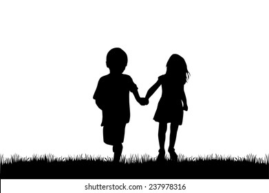children silhouettes