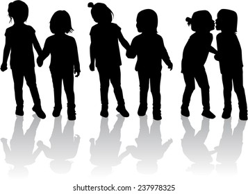children silhouettes