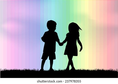 children silhouettes