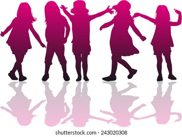 children silhouettes