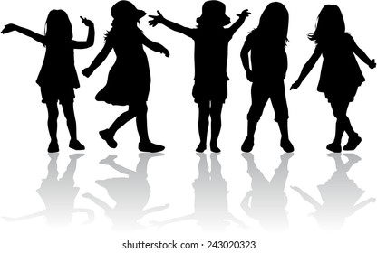 children silhouettes