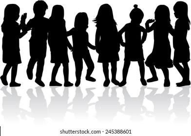 children silhouettes