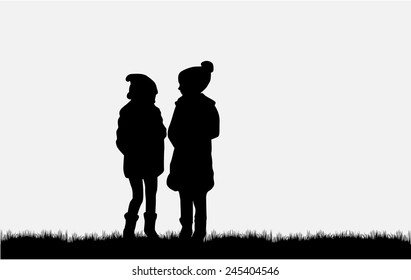 children silhouettes 