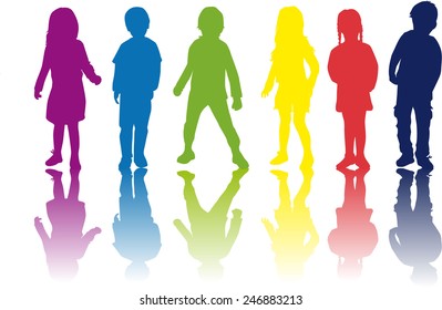 children silhouettes