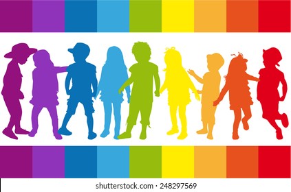 children silhouettes