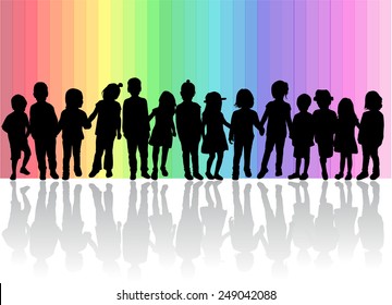 children silhouettes