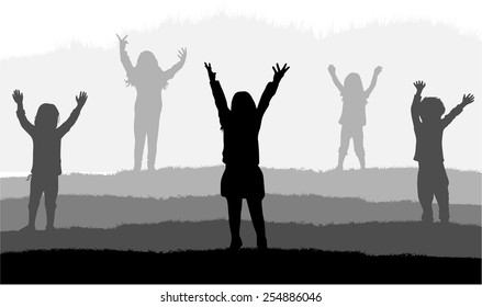 Children silhouettes