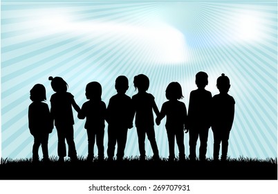 Children silhouettes