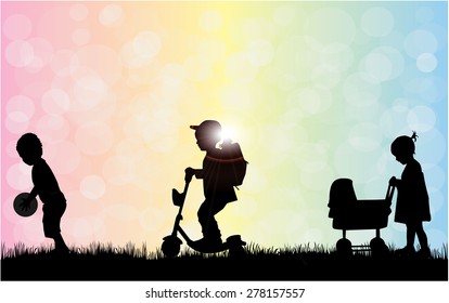 Children silhouettes