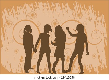 Children silhouettes