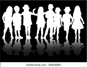 Children silhouettes.