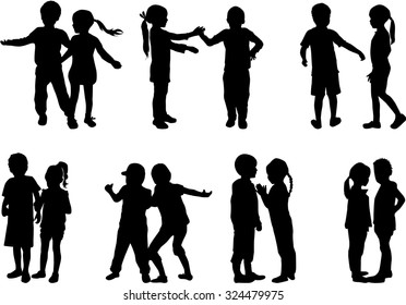 Children silhouettes.