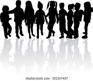 Children silhouettes.