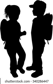 Children silhouettes.