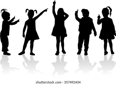 Children silhouettes.