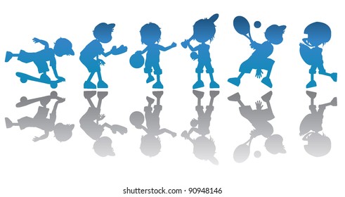 children silhouettes